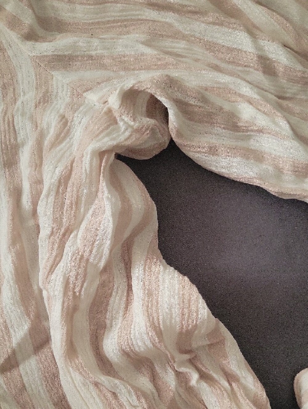 Tan And Cream Wide Leg Pant With Pockets - Picture 9 of 10